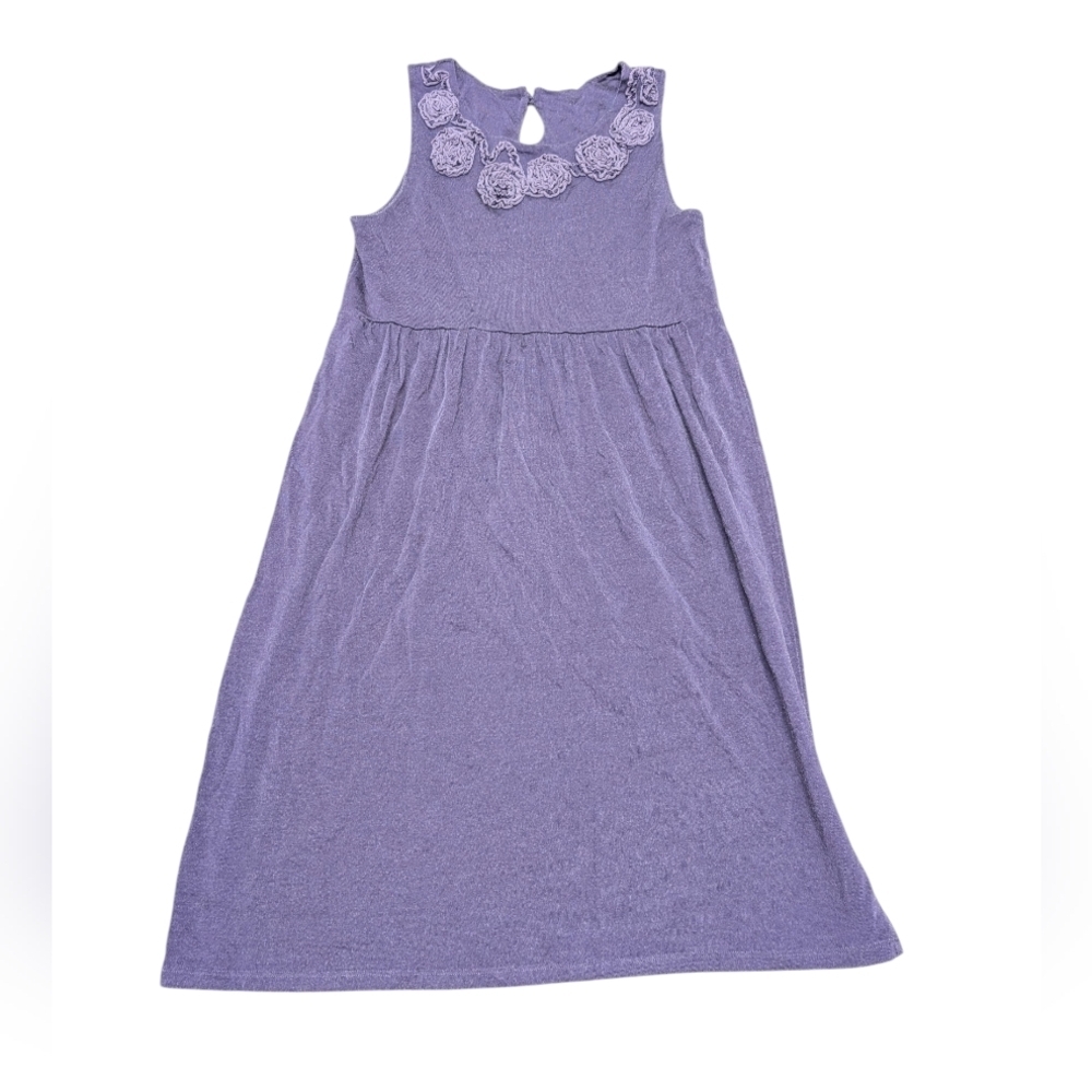 Fossil Purple Embroidered Dress Women's Medium